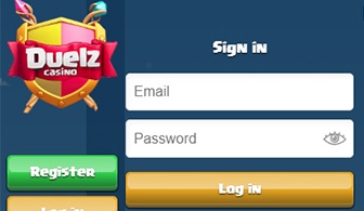 Duelz login page.