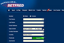 Creation of an account with Betfred.