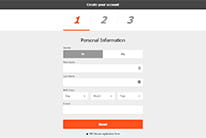 SportNation new player registration form