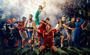 Sports people playing