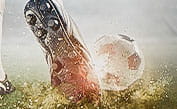 A close-up of a footballer