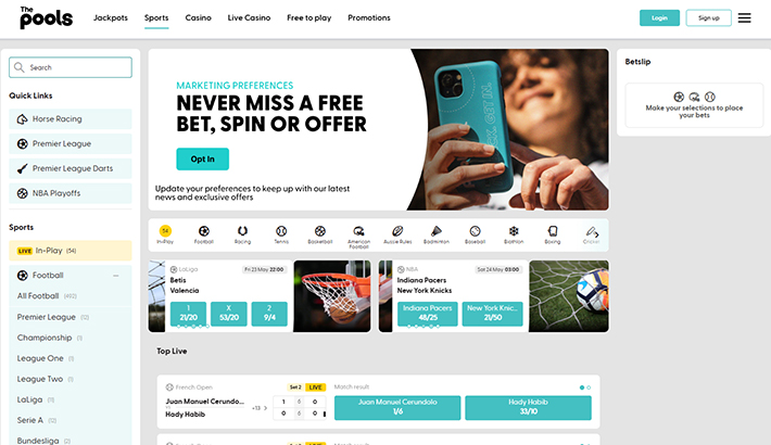 Sportingbet main page of the site