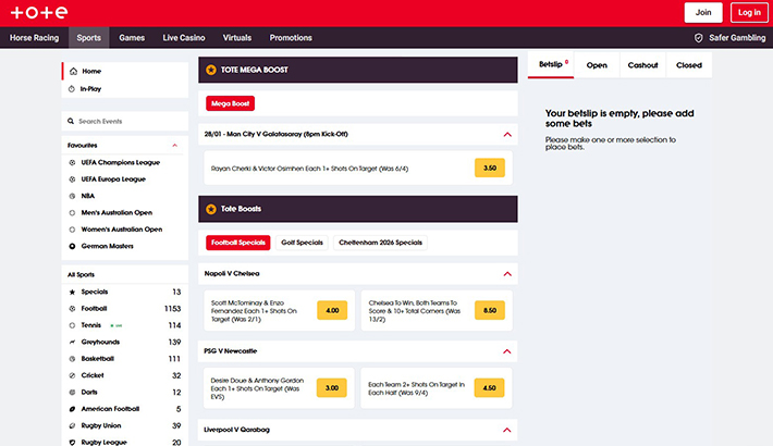 Tote website image 1