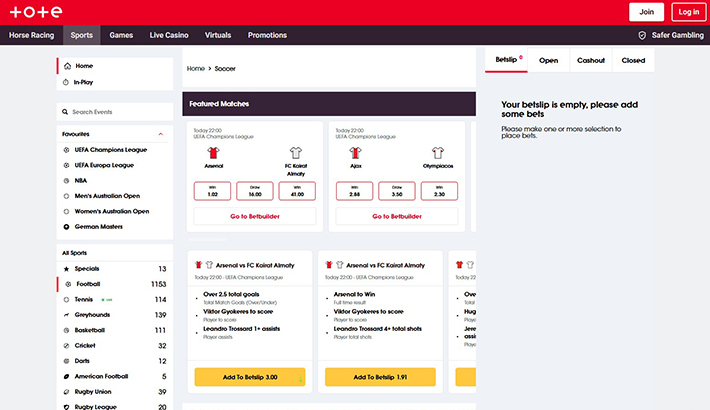 Tote website image 3