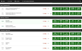 A view of the unibet betting schedule width=