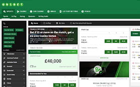 A view of the unibet sports betting portal width=