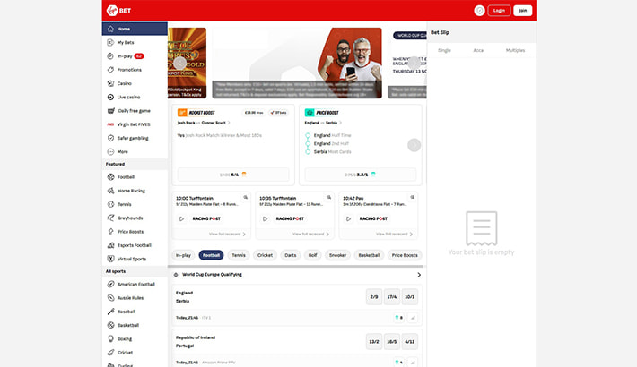 Virgin Bet website image 1