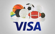 Sports balls and the Visa logo