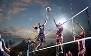 Volleyball players in game