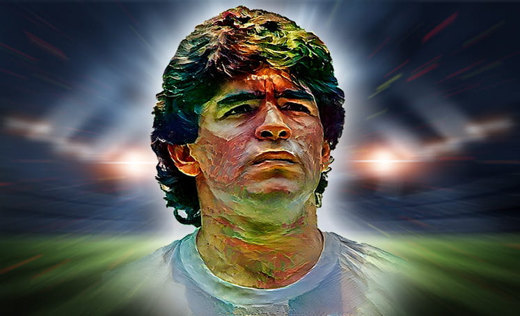 Gambar pesepakbola legendaris Argentina Diego Maradona
