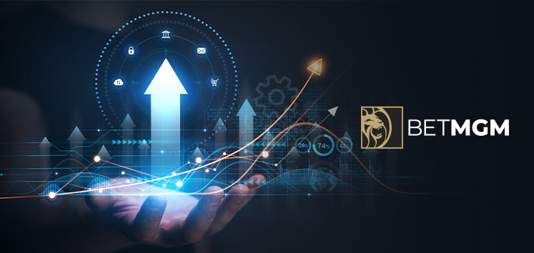 A picture of a graph representing growth with the BetMGM logo shown.