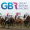 A picture of a horse race, there is the Great British Racing logo shown.