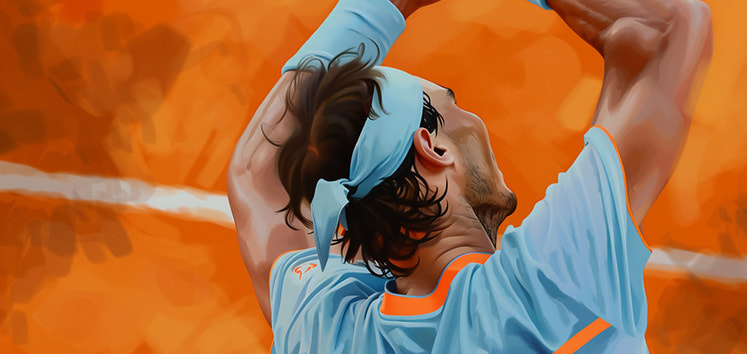 Rafael Nadal celebrating