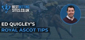 Ed Quigley's Royal Ascot Tips banner featuring the BestBettingSites.co.uk logo and Ed Quigley's headshot against a horse racing background.