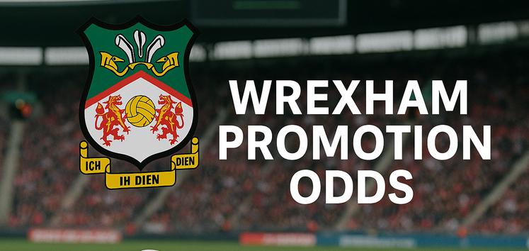Wrexham logo with text "Wrexham promotion odds"