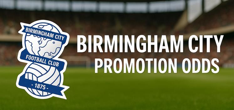 Birmingham City badge with text Birmingham promotion odds