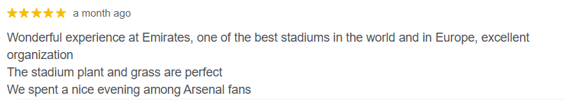 emirates stadium review